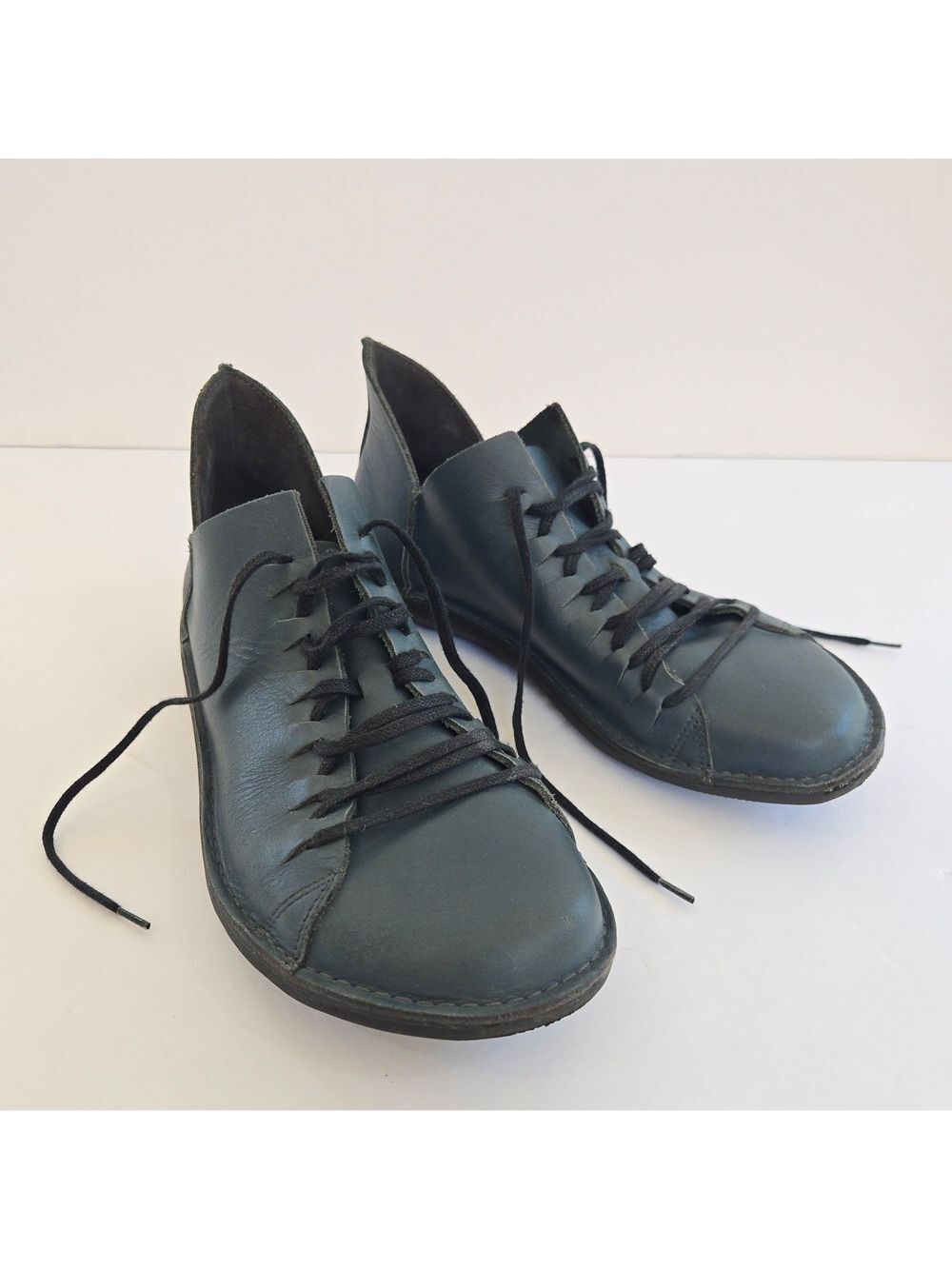 Loints of Holland Carola Lace Up Comfort Sneakers EU 37 Blue Gray Leather